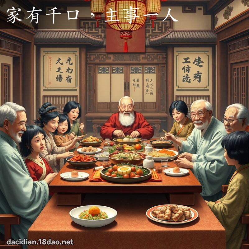 家有千口，主事一人 - 国语大辞典配图