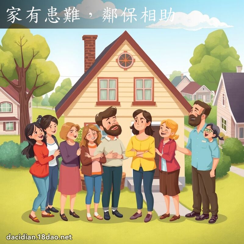 家有患难，邻保相助 - 国语大辞典配图