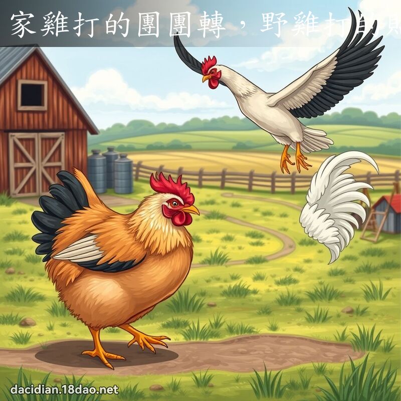 家鸡打的团团转，野鸡打的贴天飞 - 国语大辞典配图