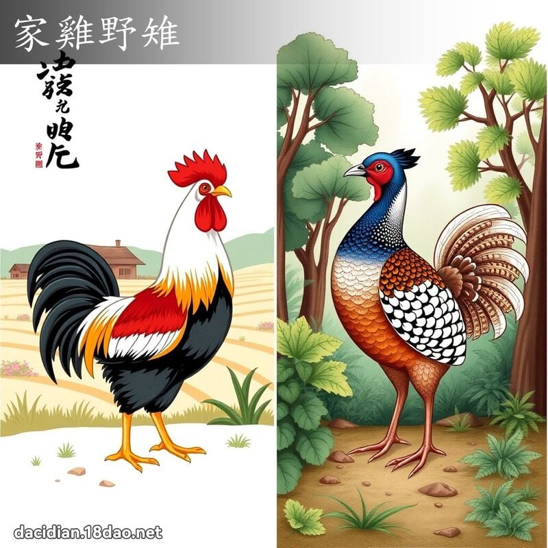 家雞野雉 - 國語大辭典配圖