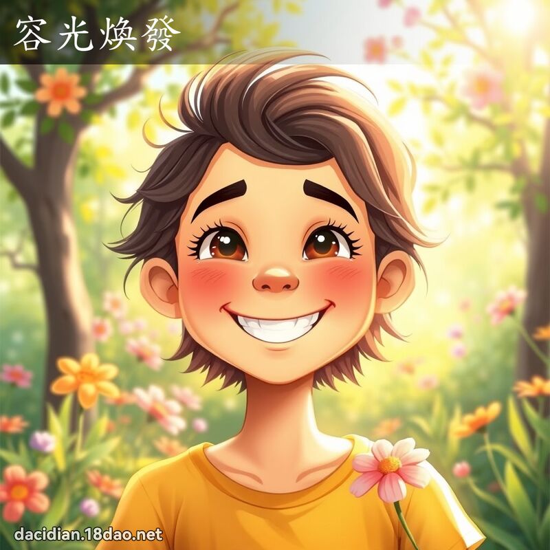 容光焕发 - 国语大辞典配图