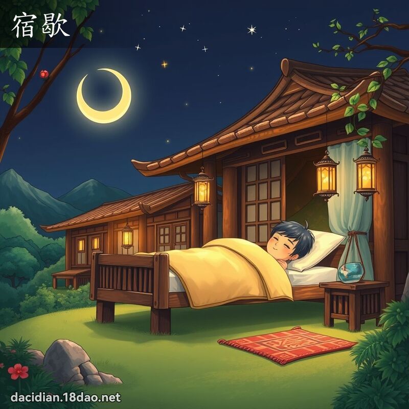 宿歇 - 國語大辭典配圖