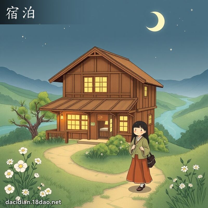 宿泊 - 国语大辞典配图