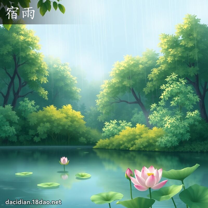 宿雨 - 國語大辭典配圖