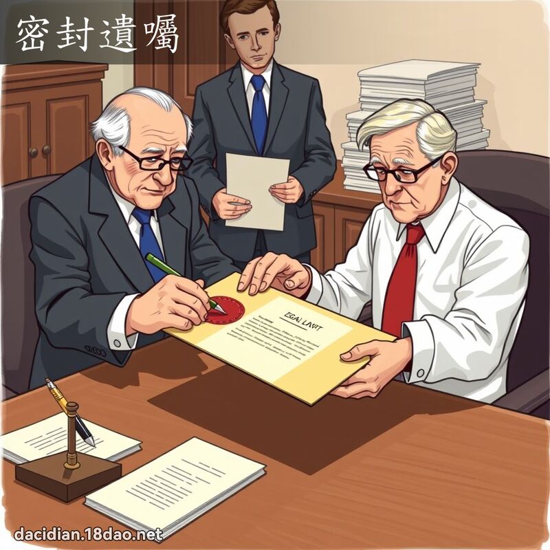 密封遺囑 - 國語大辭典配圖
