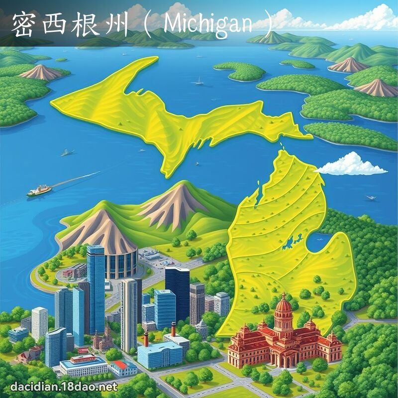 密西根州（Michigan） - 國語大辭典配圖