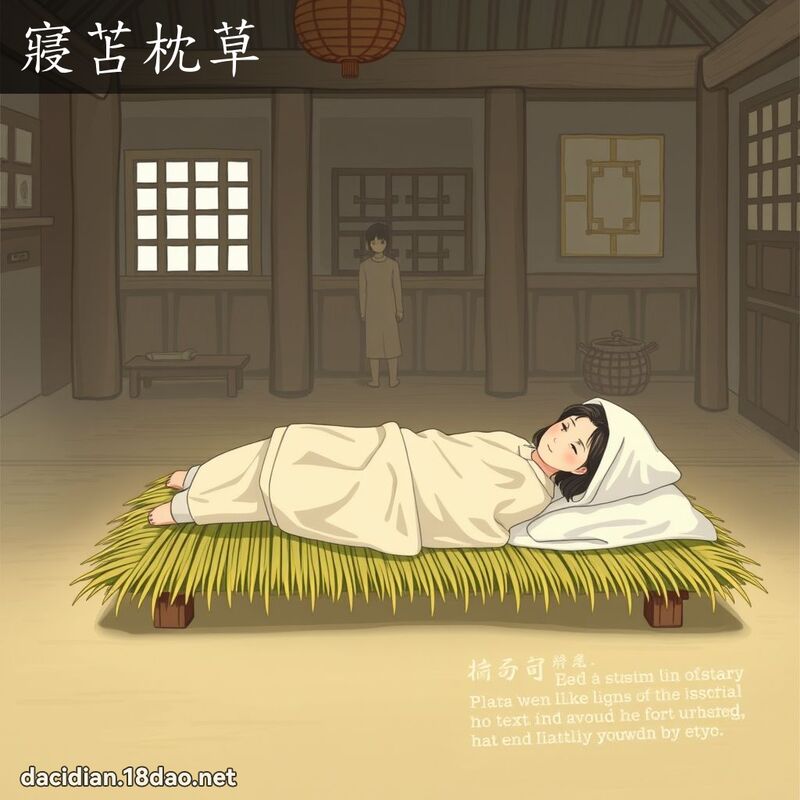 寢苫枕草 - 國語大辭典配圖