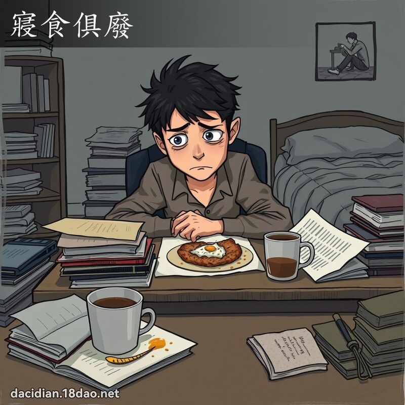 寢食俱廢 - 國語大辭典配圖
