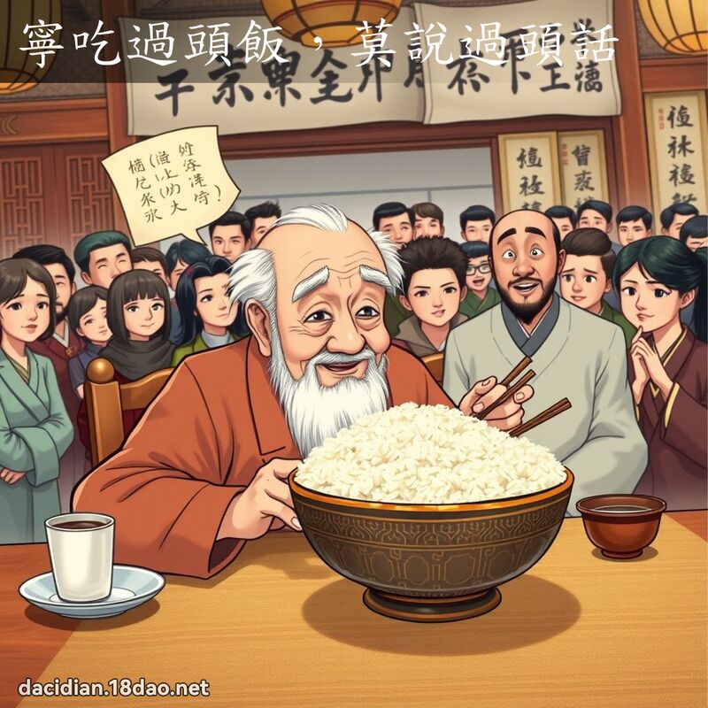 寧吃过头饭，莫说过头话 - 国语大辞典配图