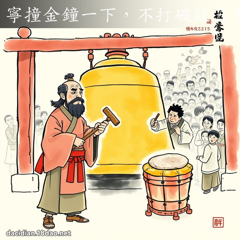寧撞金钟一下，不打破鼓三千 - 国语大辞典配图