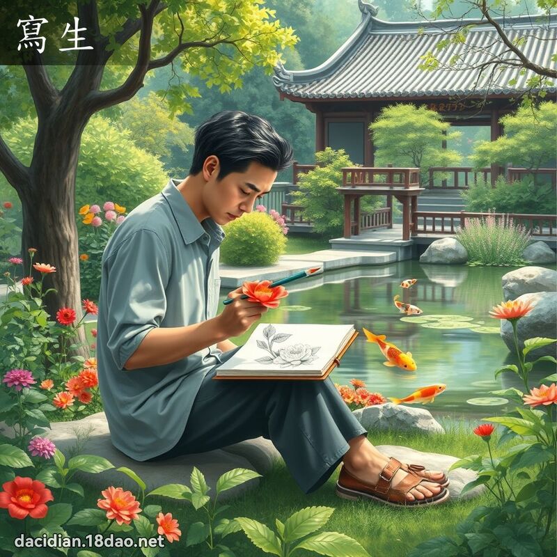 寫生 - 國語大辭典配圖