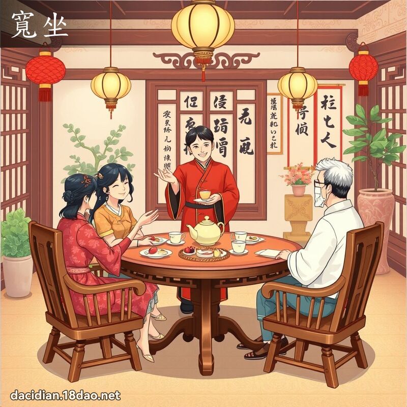 宽坐 - 国语大辞典配图