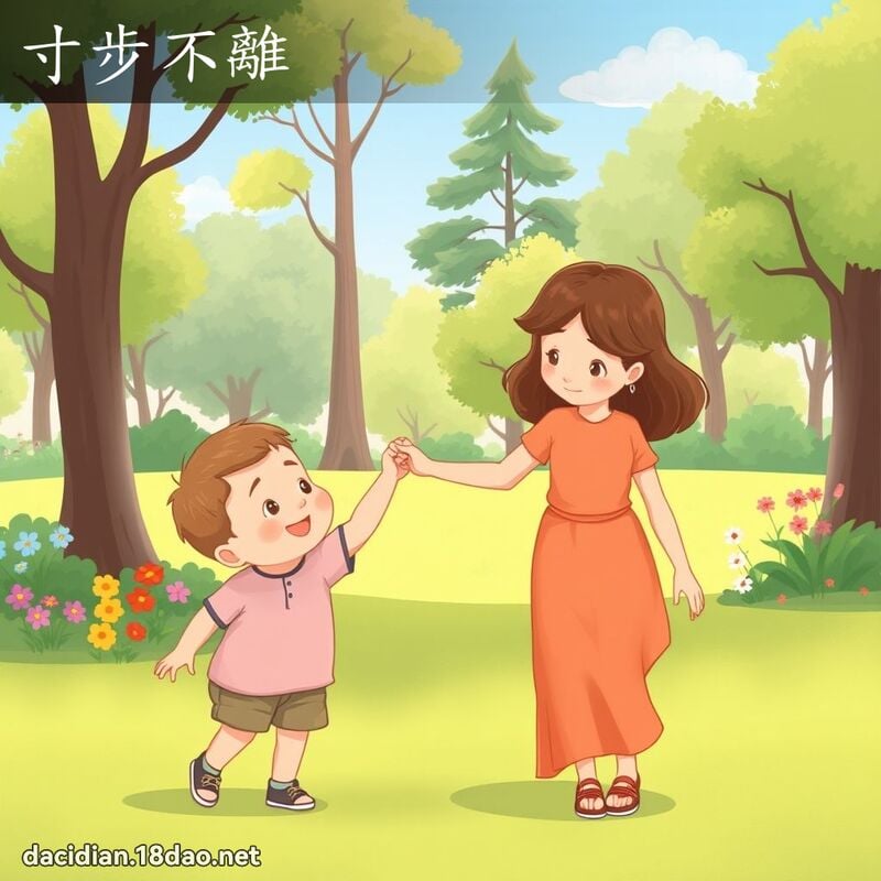 寸步不離 - 國語大辭典配圖