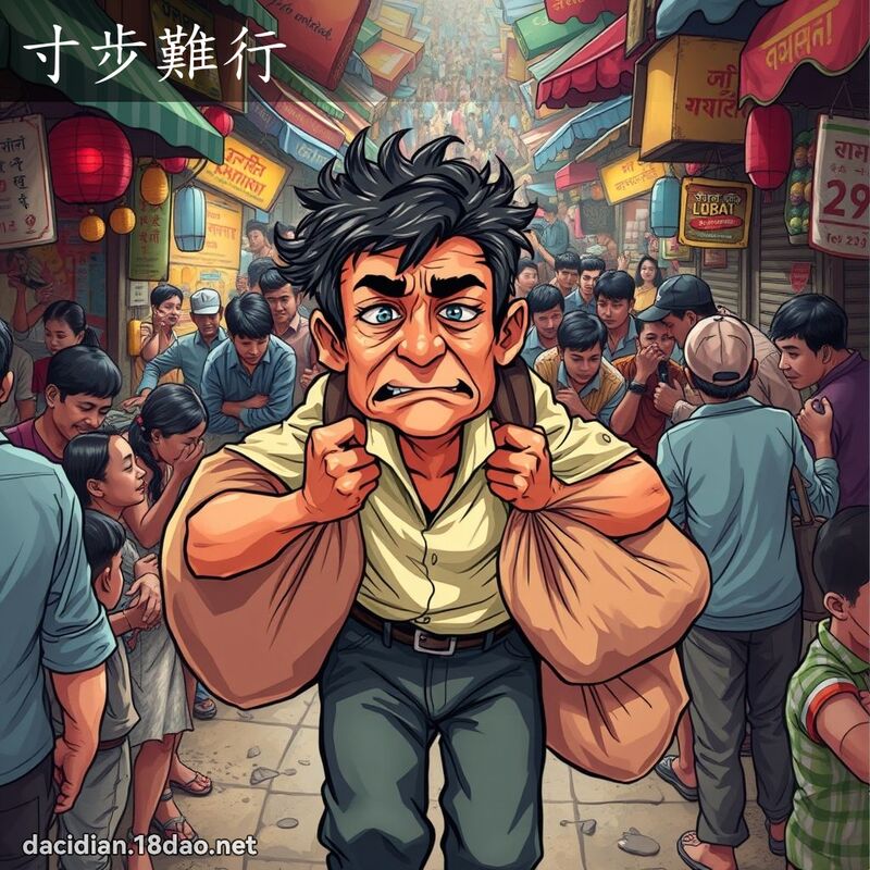 寸步難行 - 國語大辭典配圖