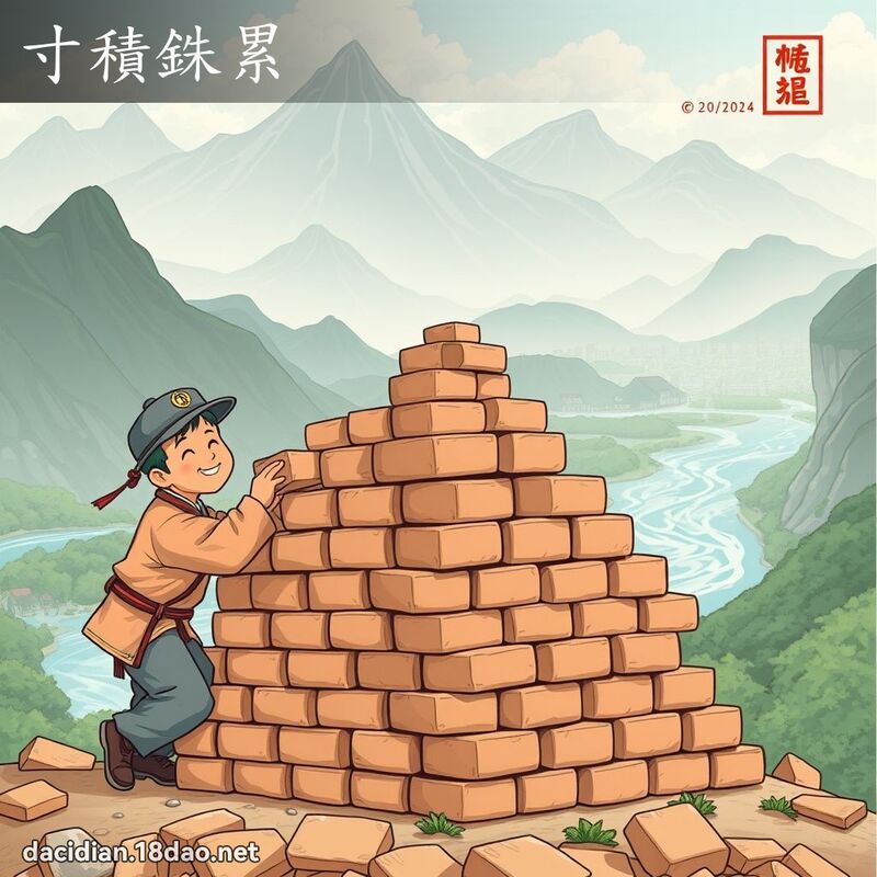 寸积銖累 - 国语大辞典配图