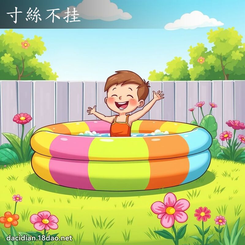 寸丝不挂 - 国语大辞典配图