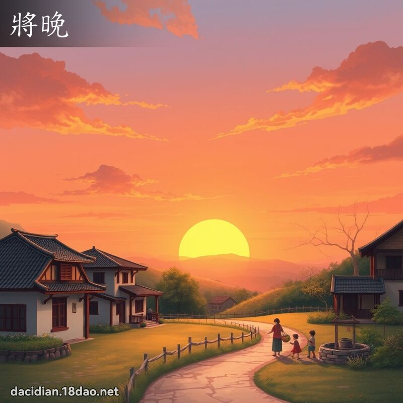將晚 - 国语大辞典配图