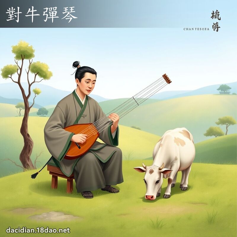 对牛弹琴 - 国语大辞典配图