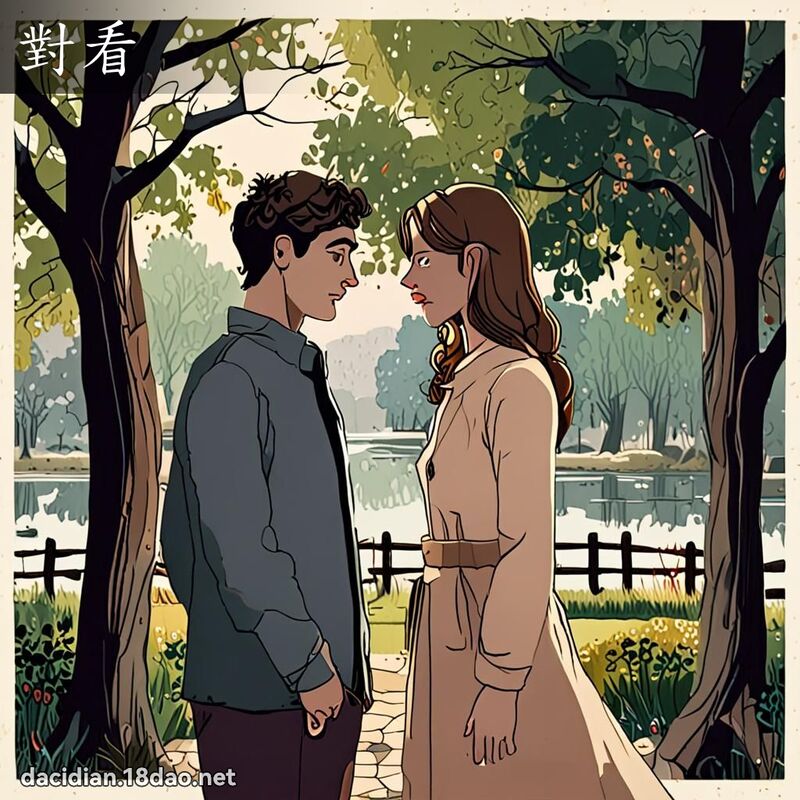 對看 - 國語大辭典配圖
