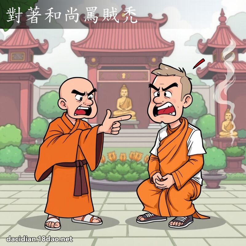 對著和尚罵賊禿 - 國語大辭典配圖