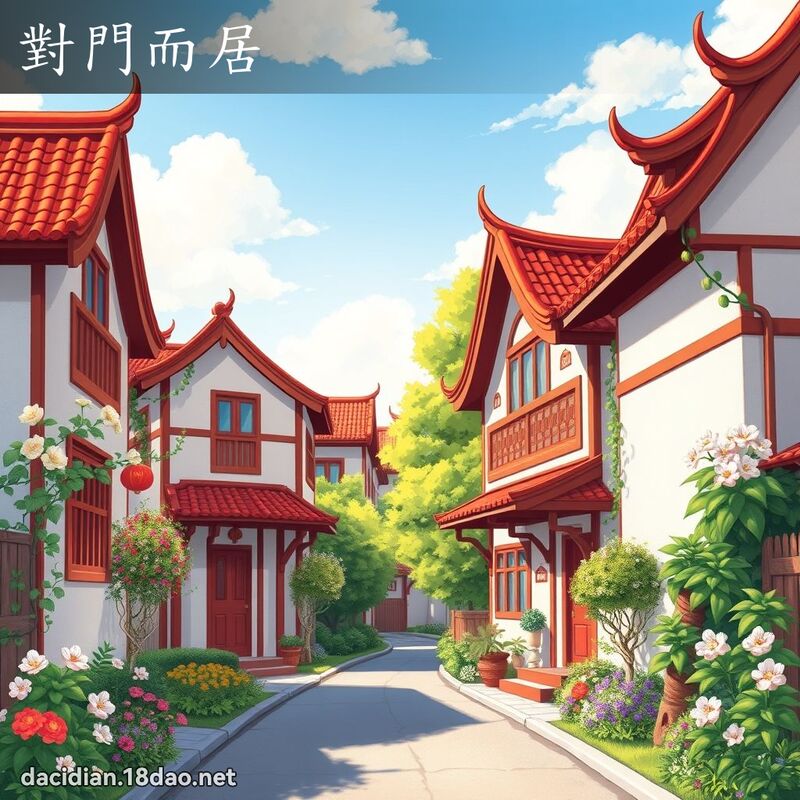 對門而居 - 國語大辭典配圖
