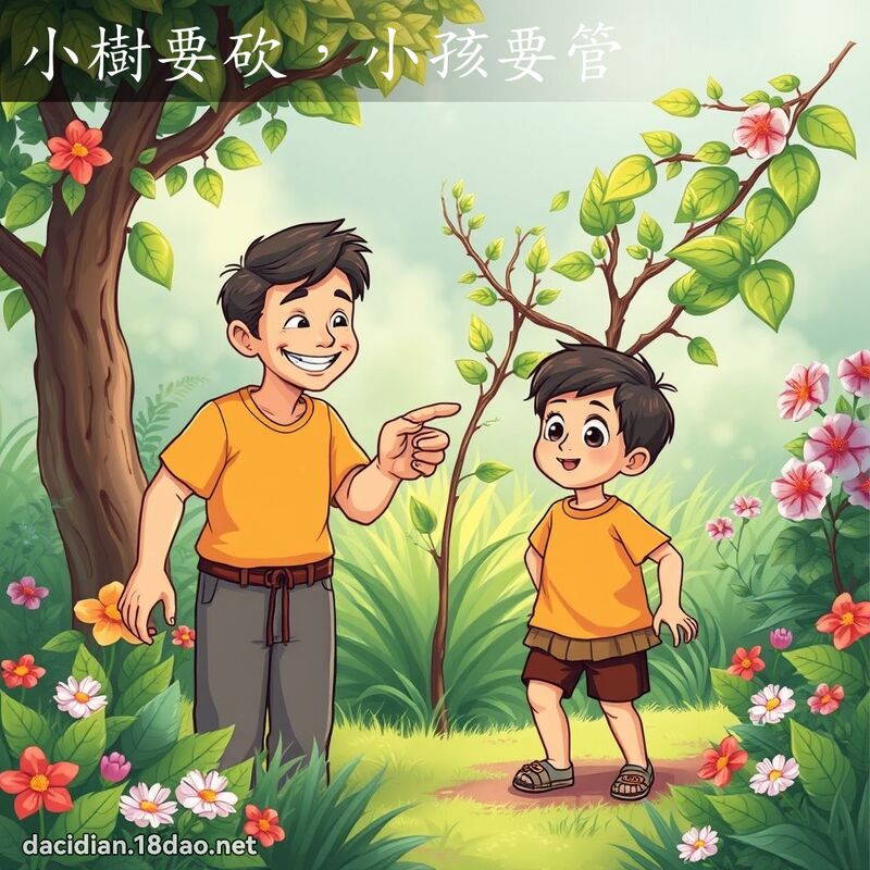 小树要砍，小孩要管 - 国语大辞典配图