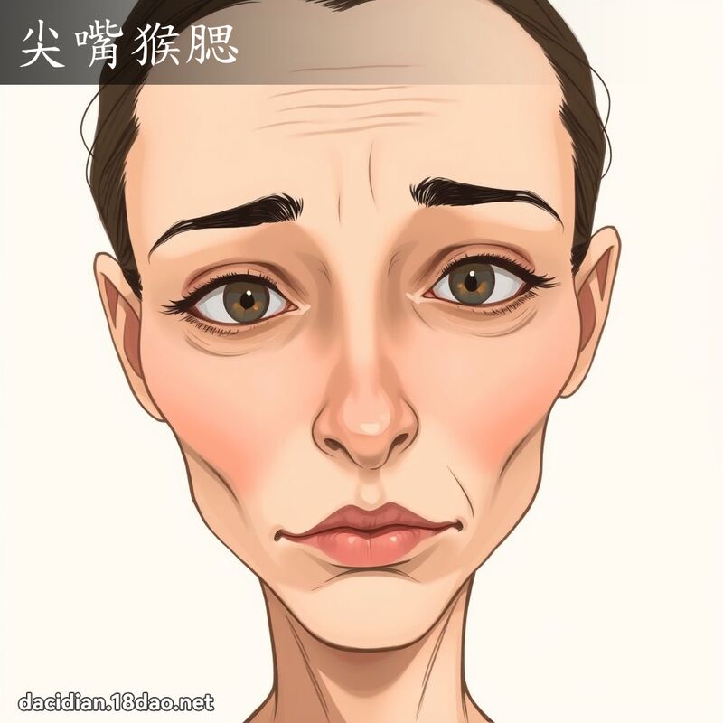 尖嘴猴腮 - 国语大辞典配图