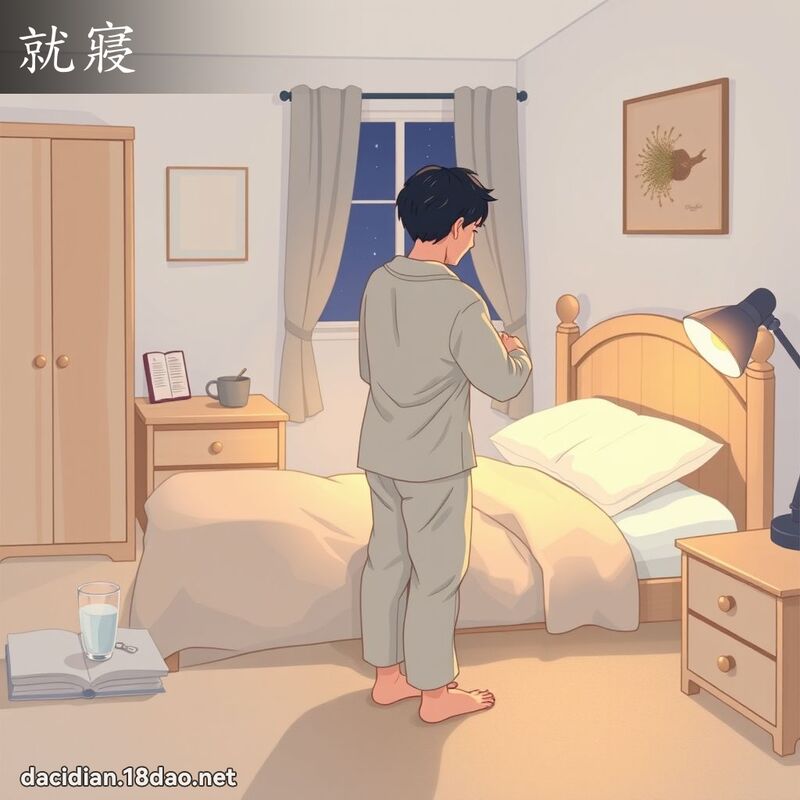 就寢 - 國語大辭典配圖