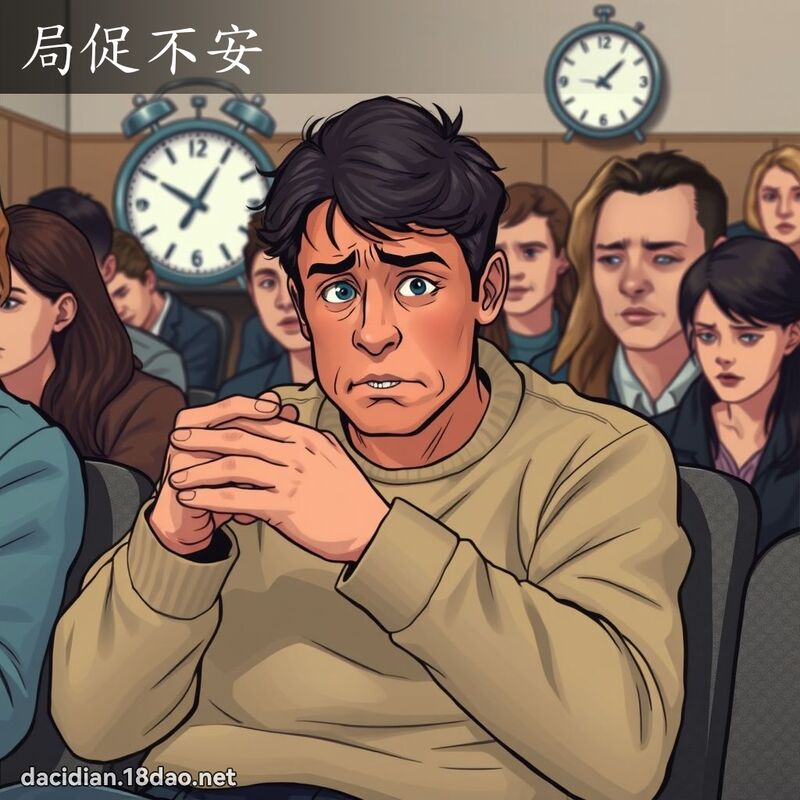 局促不安 - 國語大辭典配圖