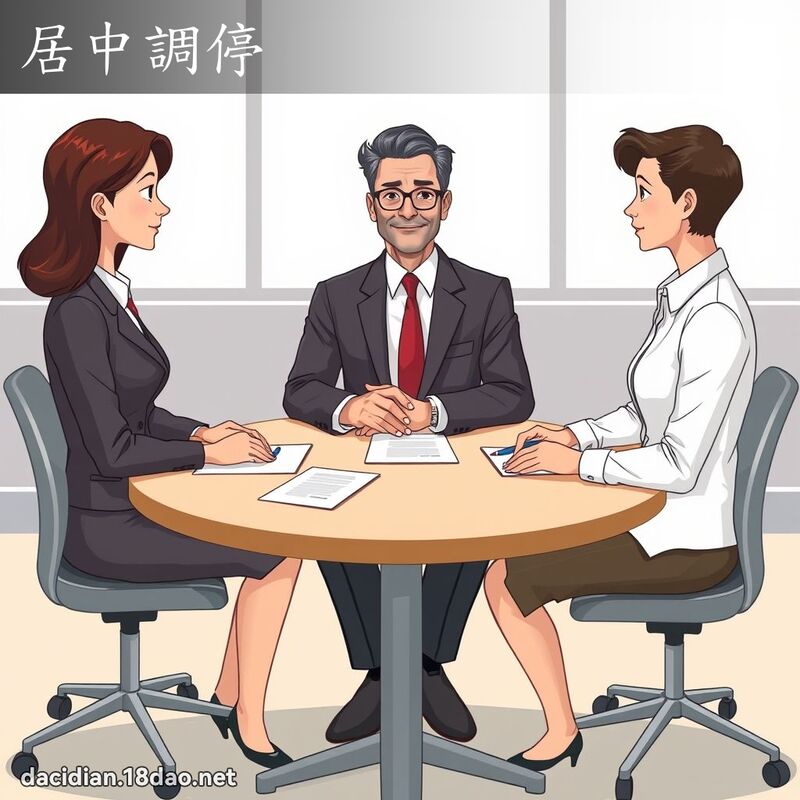 居中调停 - 国语大辞典配图