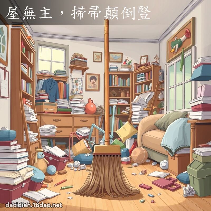 屋無主，掃帚顛倒豎 - 國語大辭典配圖