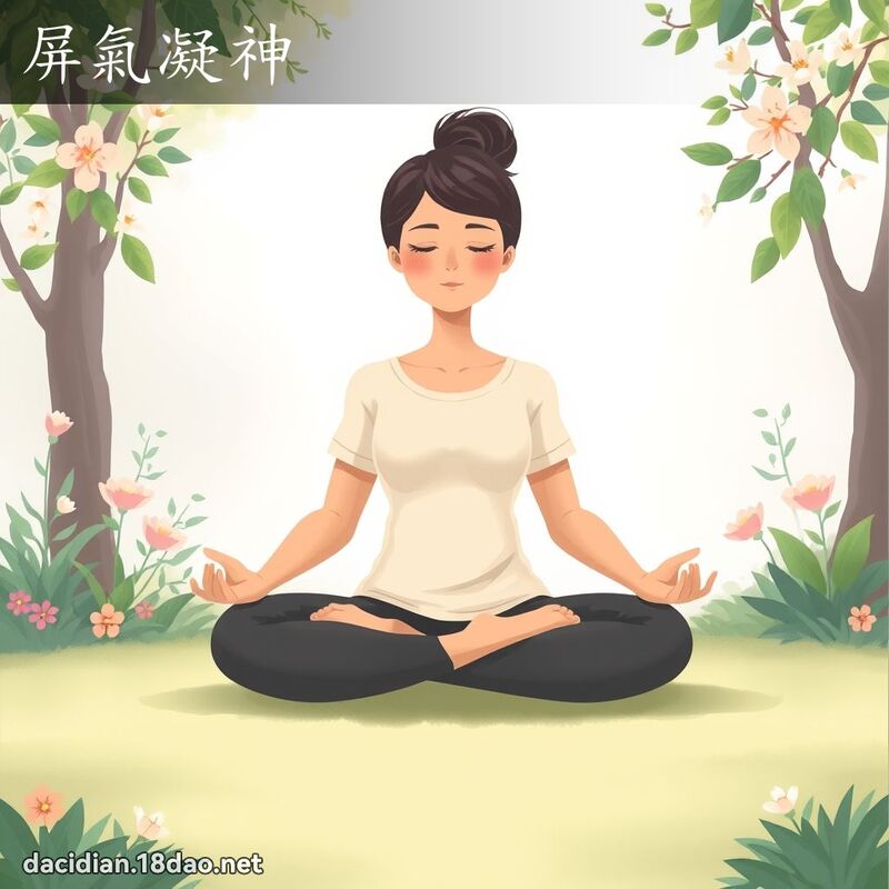 屏气凝神 - 国语大辞典配图