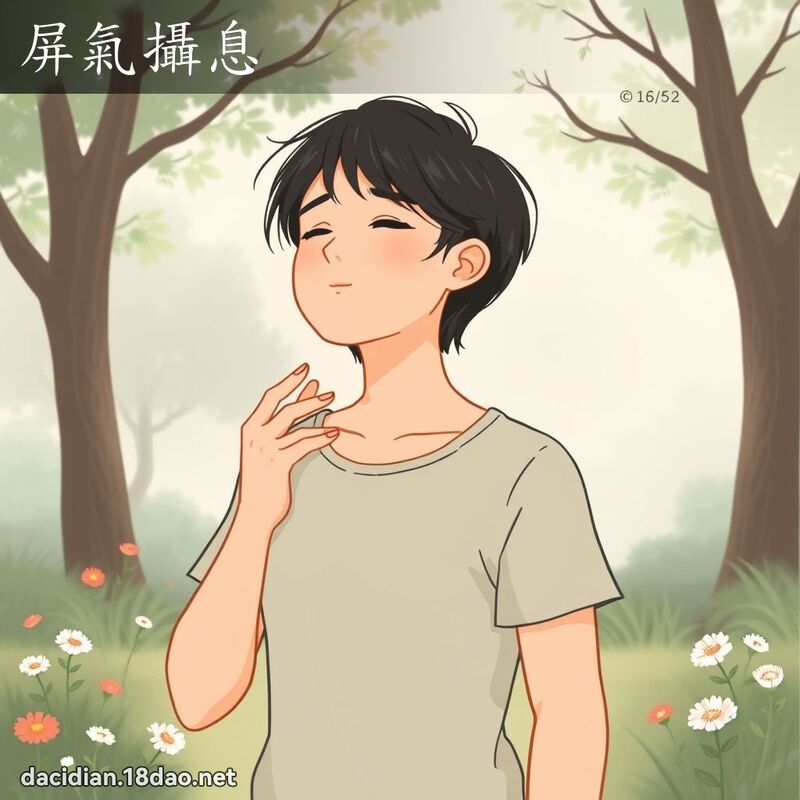 屏氣攝息 - 國語大辭典配圖