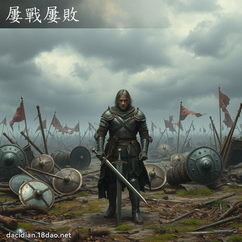 屢戰屢敗 - 國語大辭典配圖