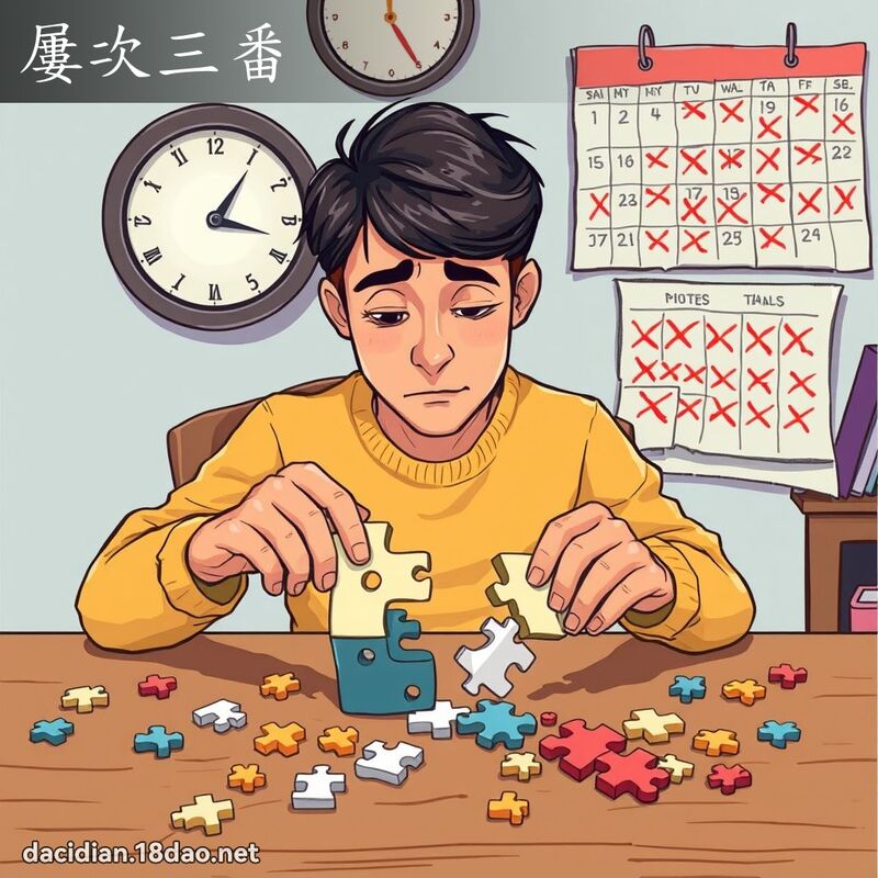 屢次三番 - 國語大辭典配圖