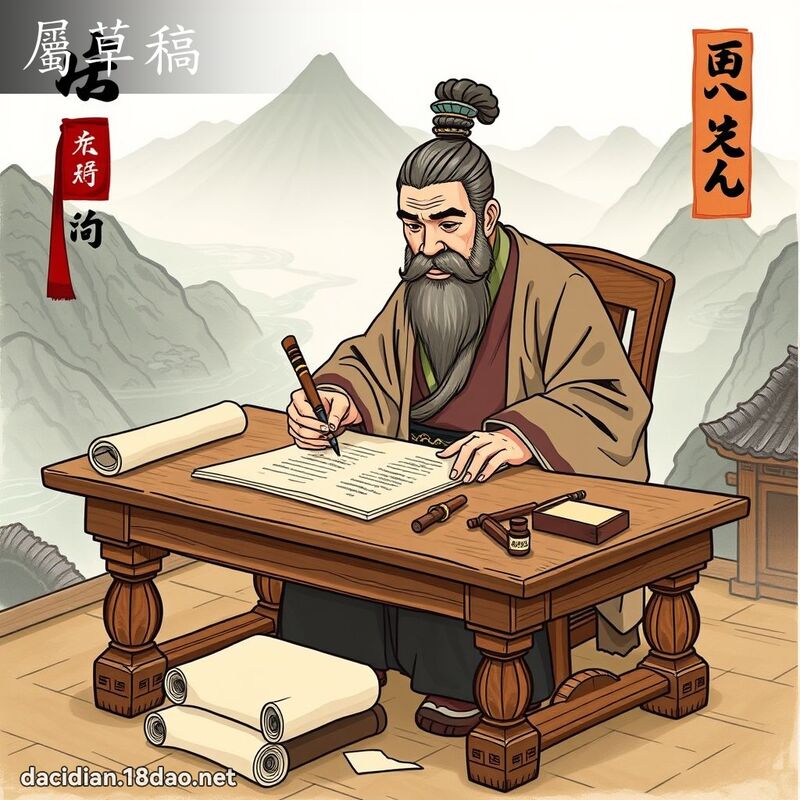 属草稿 - 国语大辞典配图