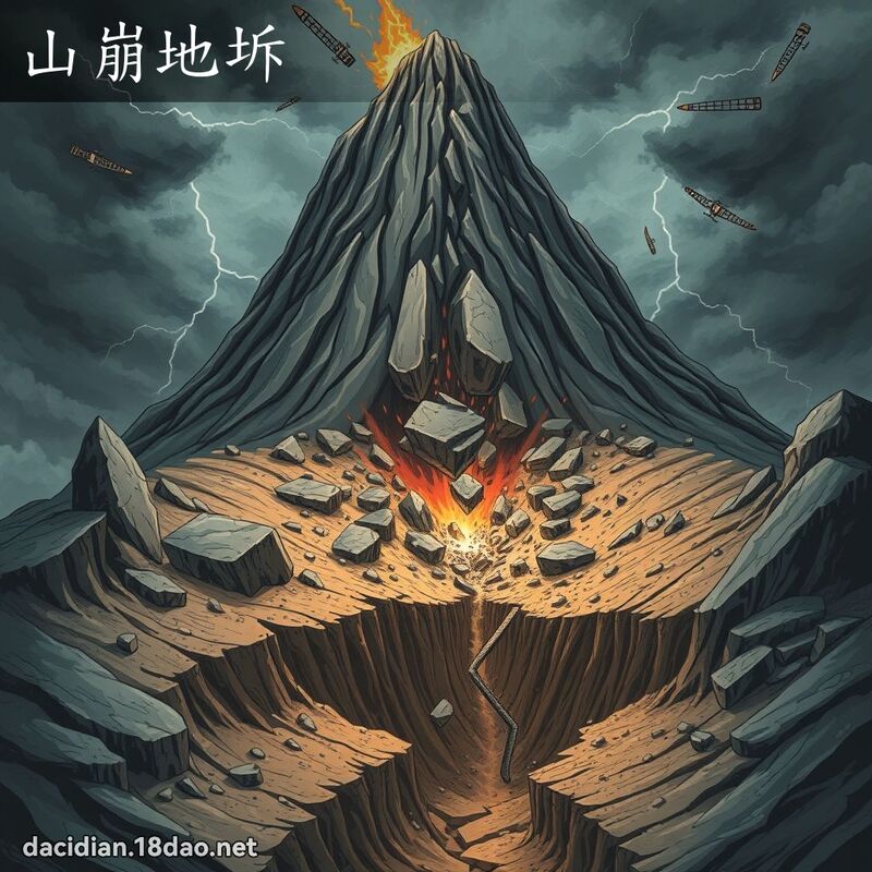 山崩地坼 - 國語大辭典配圖