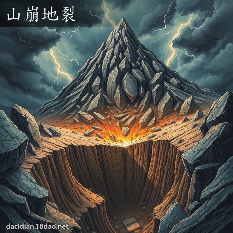 山崩地裂 - 國語大辭典配圖