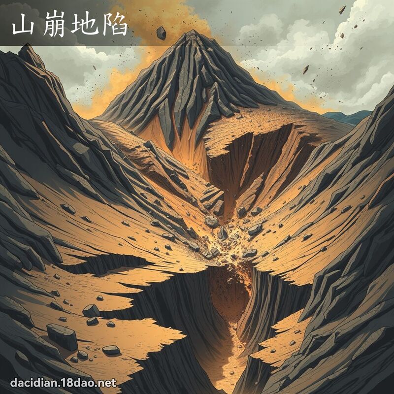 山崩地陷 - 国语大辞典配图