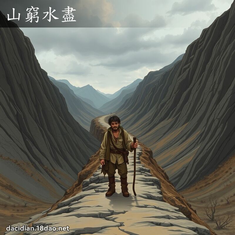 山窮水盡 - 國語大辭典配圖