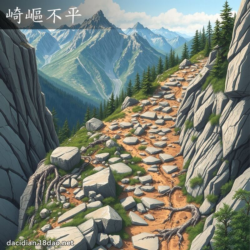 崎嶇不平 - 國語大辭典配圖