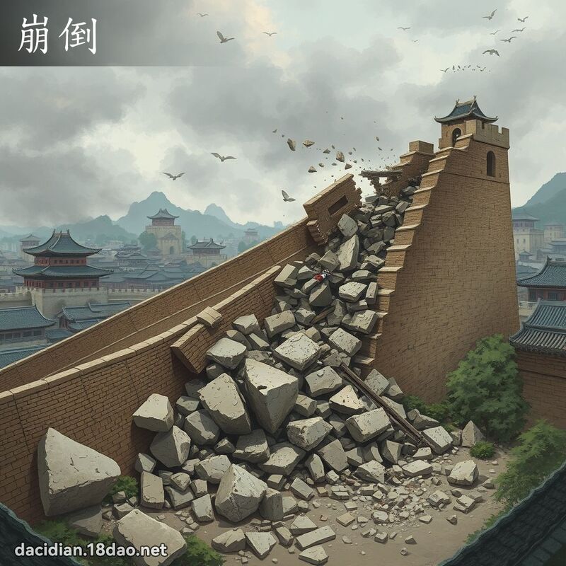 崩倒 - 国语大辞典配图