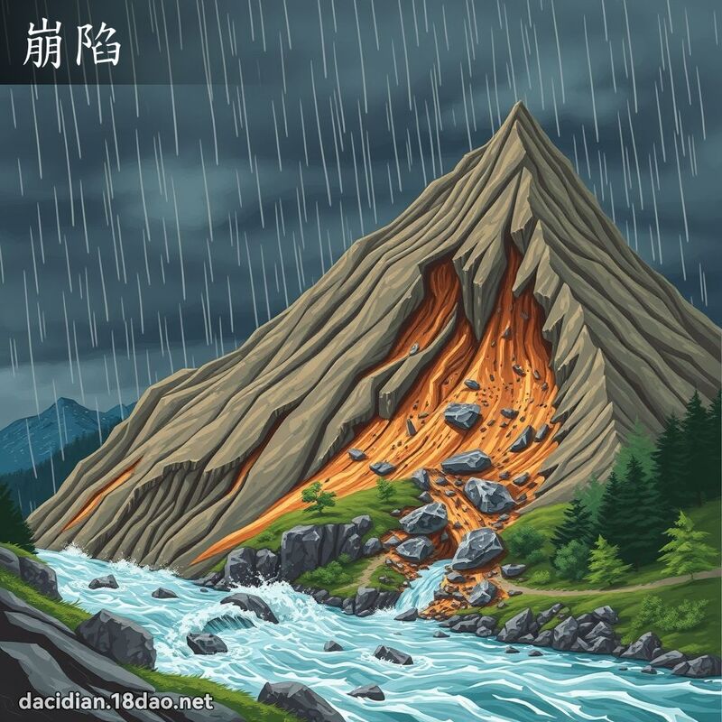 崩陷 - 國語大辭典配圖