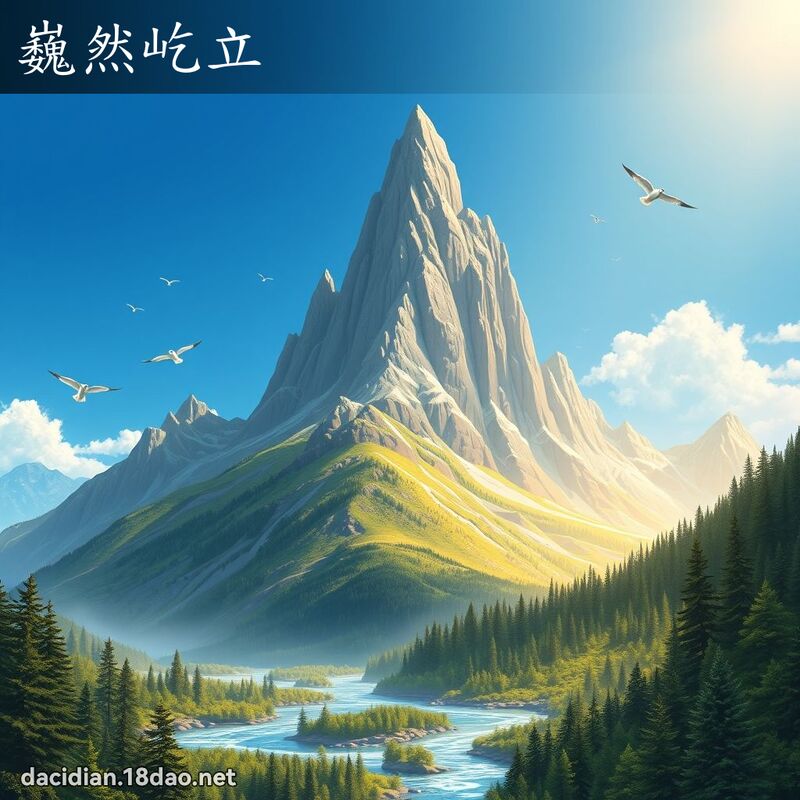 巍然屹立 - 國語大辭典配圖