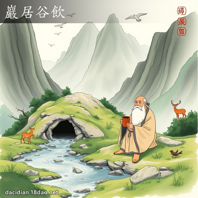 巖居谷饮 - 国语大辞典配图