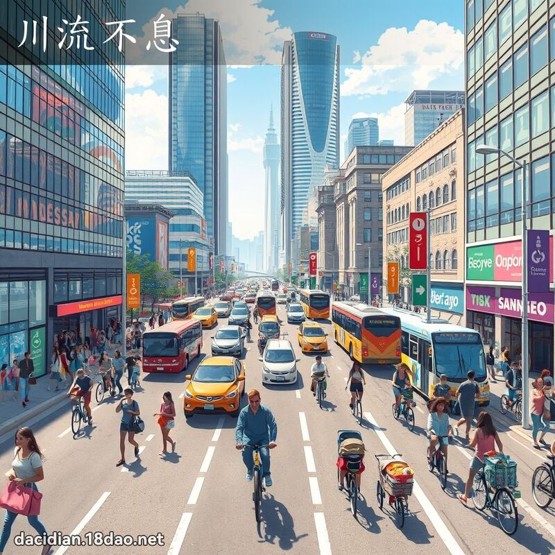 川流不息 - 國語大辭典配圖