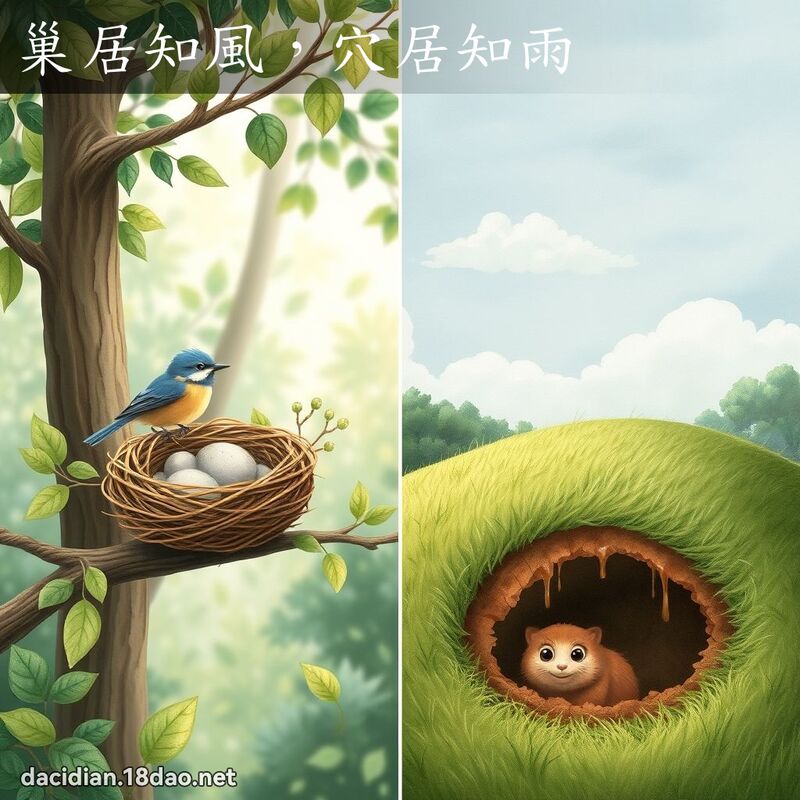 巢居知風，穴居知雨 - 國語大辭典配圖