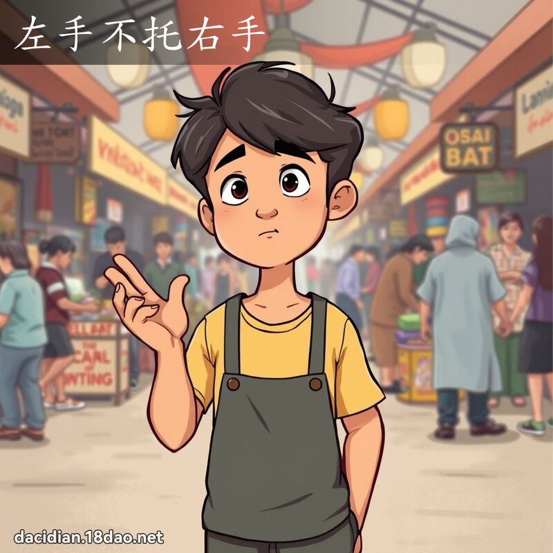 左手不托右手 - 國語大辭典配圖