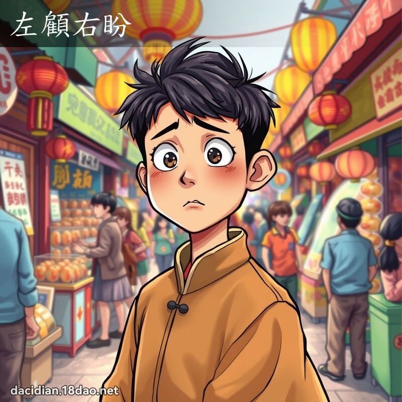 左顧右盼 - 國語大辭典配圖