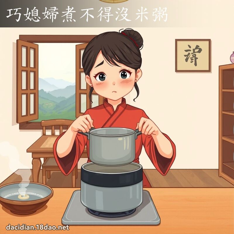 巧媳婦煮不得沒米粥 - 國語大辭典配圖